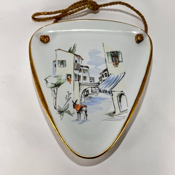 Vtg Alka Kunst Porcelain Wall Hang Plate White Rialto Germany Bavaria MCM 50s - Picture 3 of 16